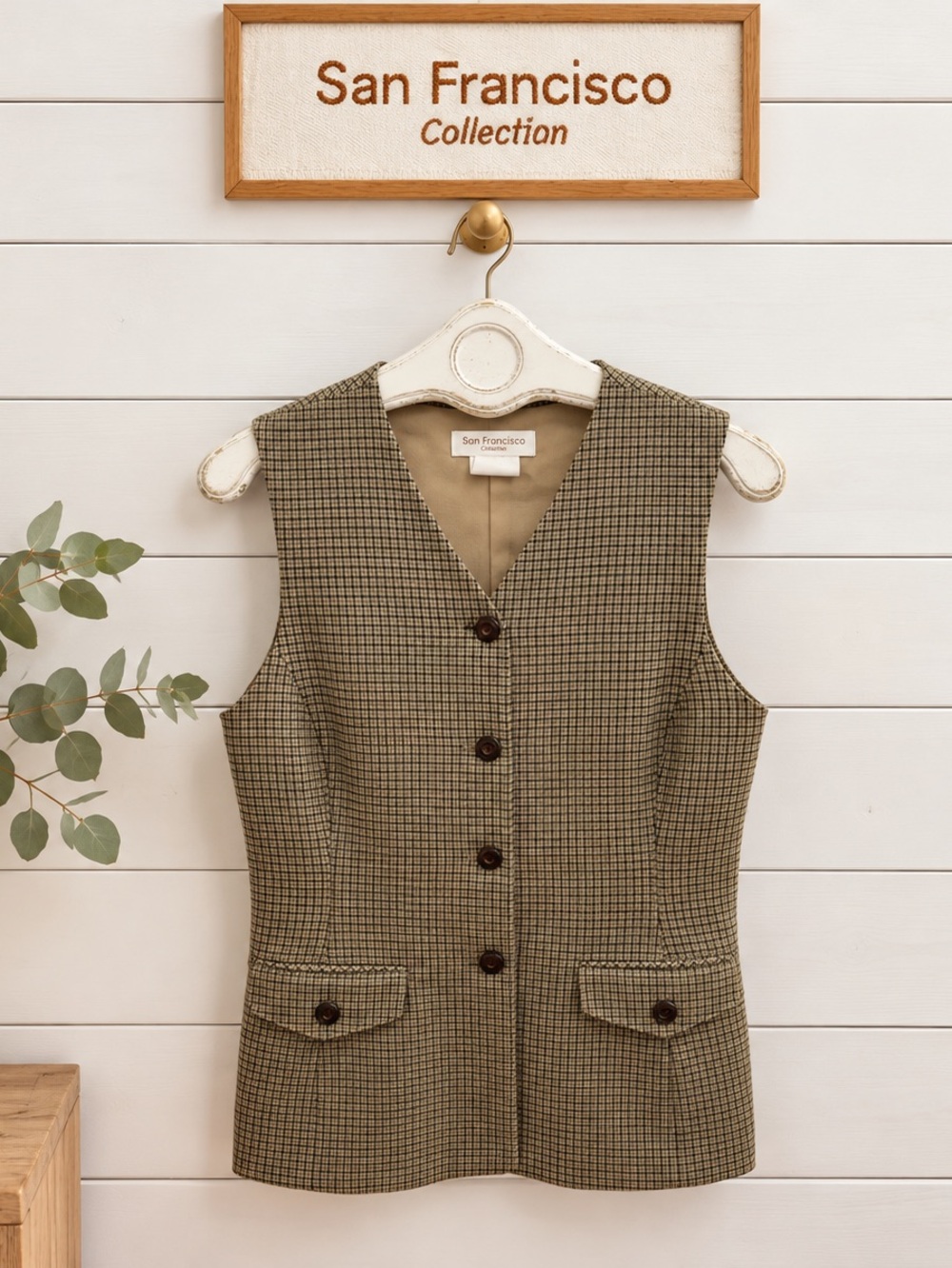 San Francisco Collection – Vintage Plaid Vest – Size S